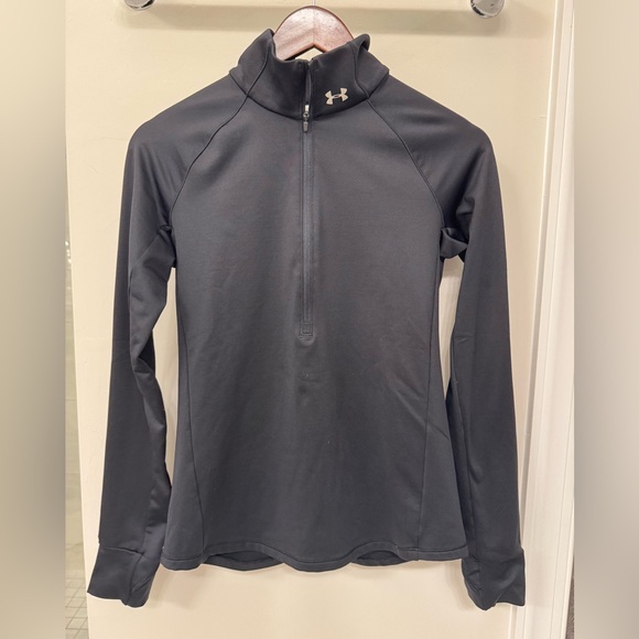 Under Armour Black ColdGear Fleece Quarter Zip Jacket, Size Small, Black - Picture 1 of 6